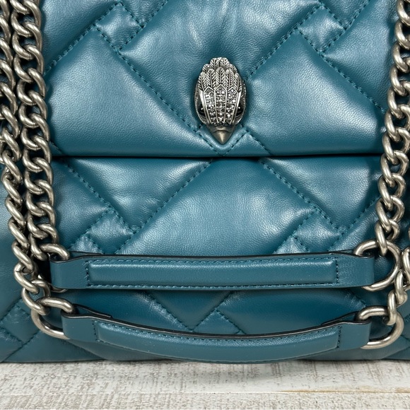KURT GEIGER - NWOT Teal London Kensington Soft Quilted Leather Crossbody Bag - Picture 5 of 16